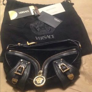 Versace Handbag with gold & diamond accent detail
